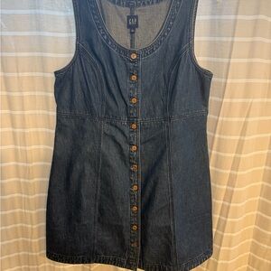 GAP Sleeveless Denim Dress with Buttons